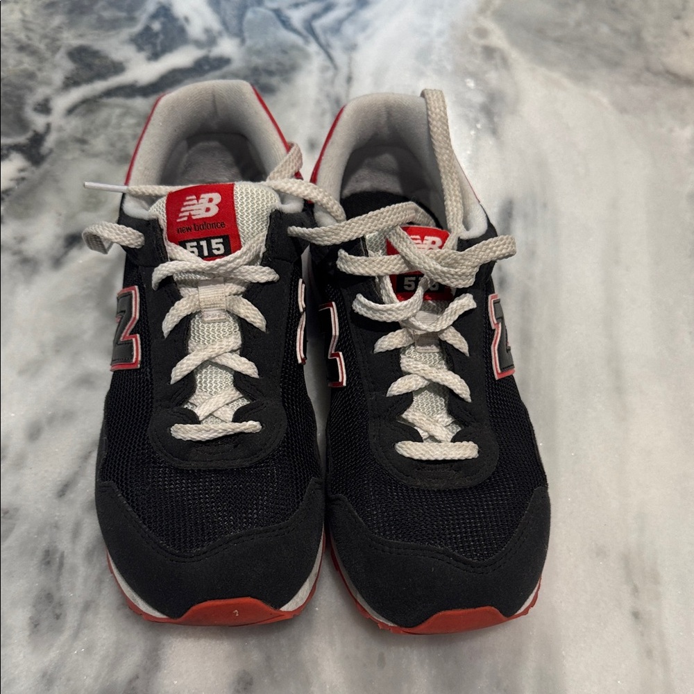 New Balance Kids' 515 Black and Red Sneakers